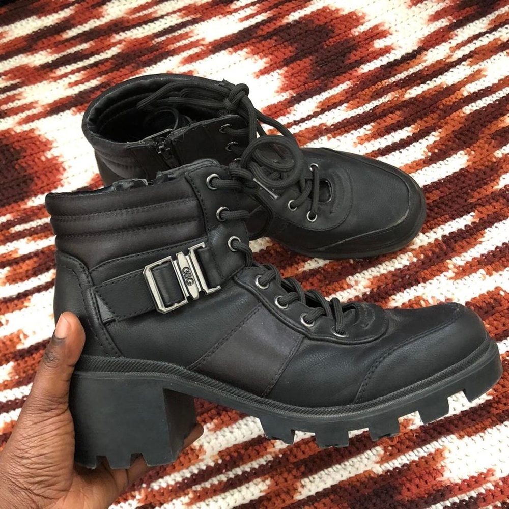Y2K Chunky Platform destroyer bratz combat ankle boots buckles goth grunge emo